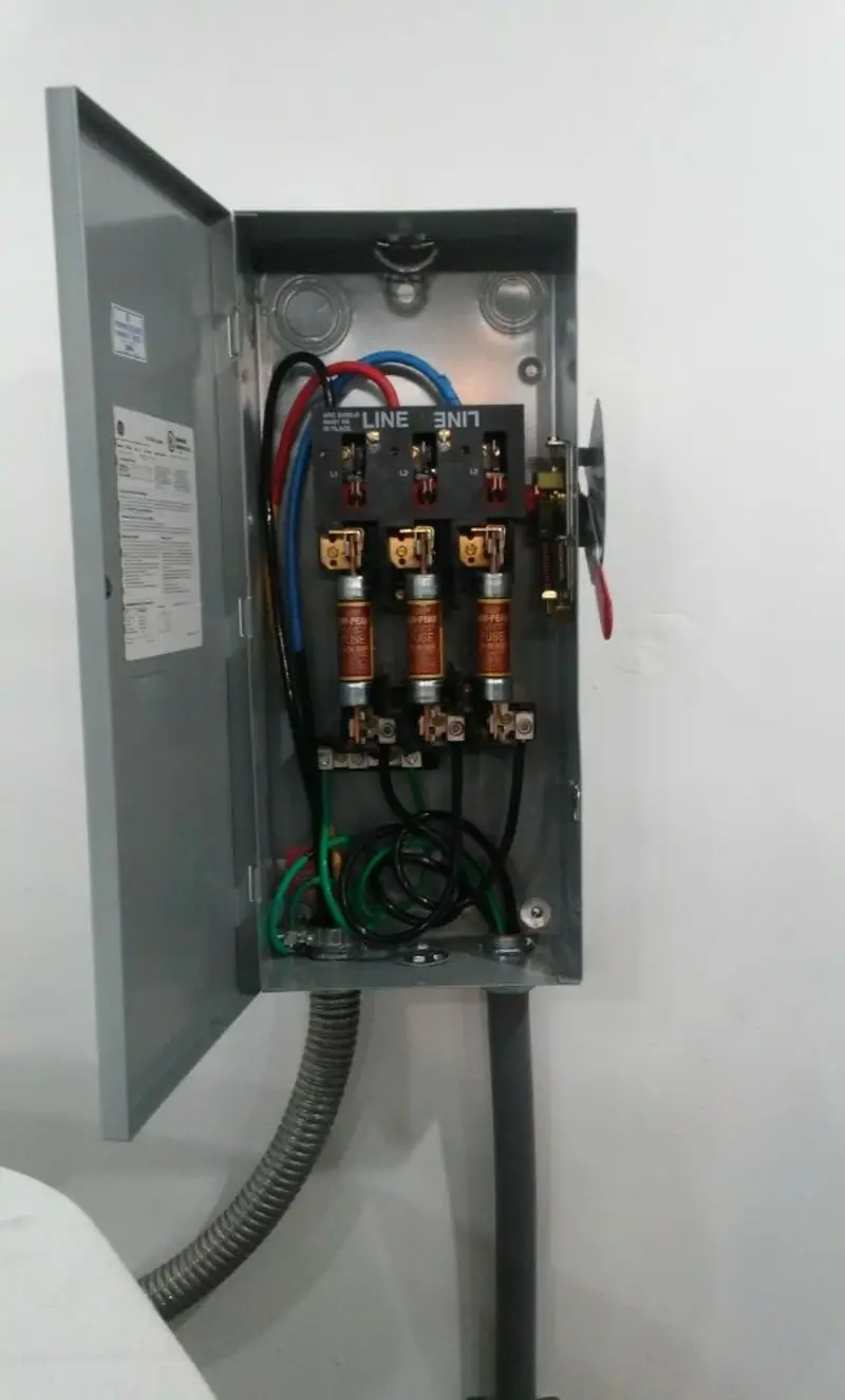 Three-phase disconnect switch installed for Electrical Wiring & Rewiring in Beekmantown